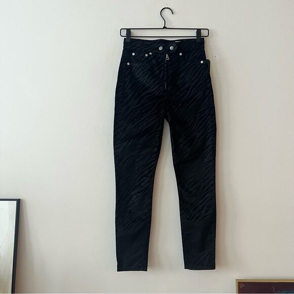 Rag & Bone Nina Black Zebra High Rise Ankle Skinny Pants - Picture 3 of 7